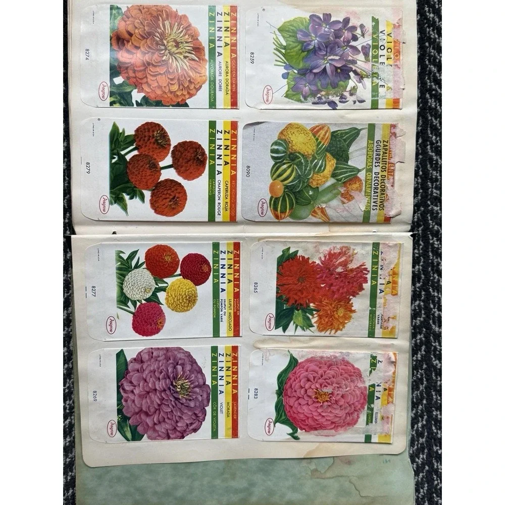 VTG rare 1950s-60s Asgrow Seed Salesman Sample Book 280+ Labels Accopress Binder